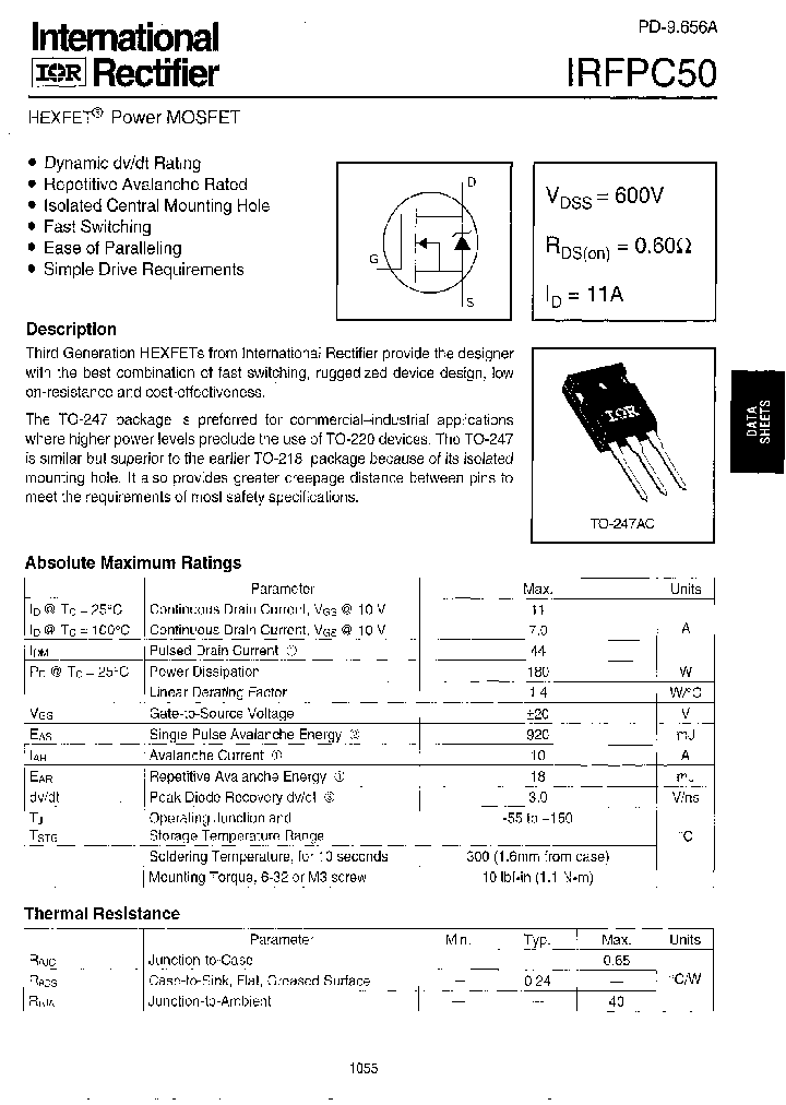 IRFPC50_129612.PDF Datasheet