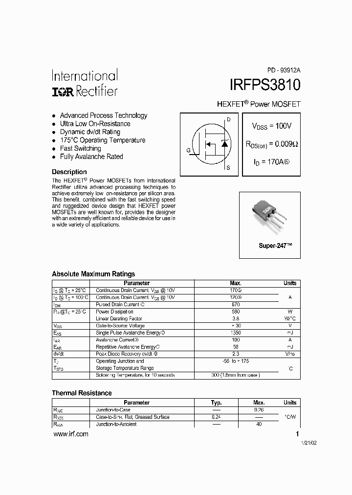 IRFPS3810_156784.PDF Datasheet