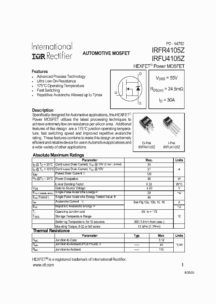 IRFU4105Z_62644.PDF Datasheet