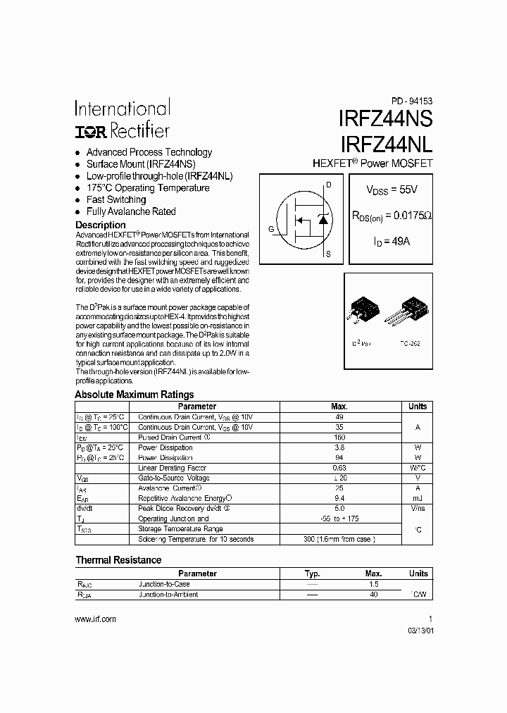 IRFZ44NL_146658.PDF Datasheet