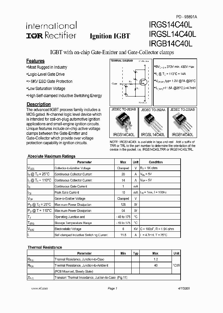 IRGS14C40L_195898.PDF Datasheet