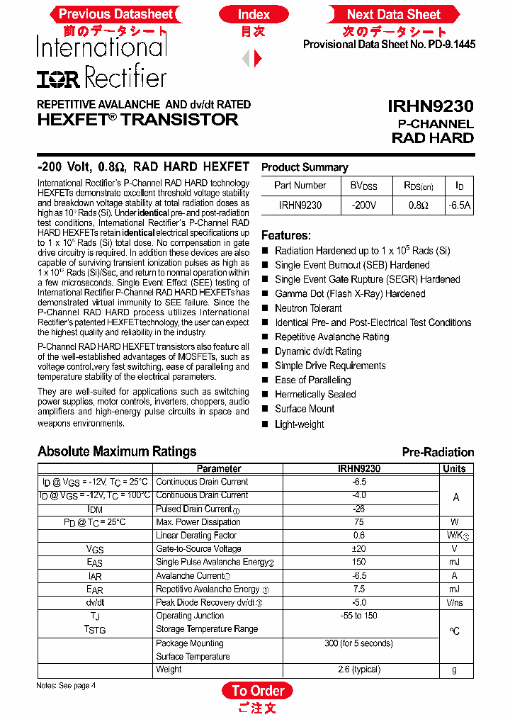 IRHN9230_41077.PDF Datasheet