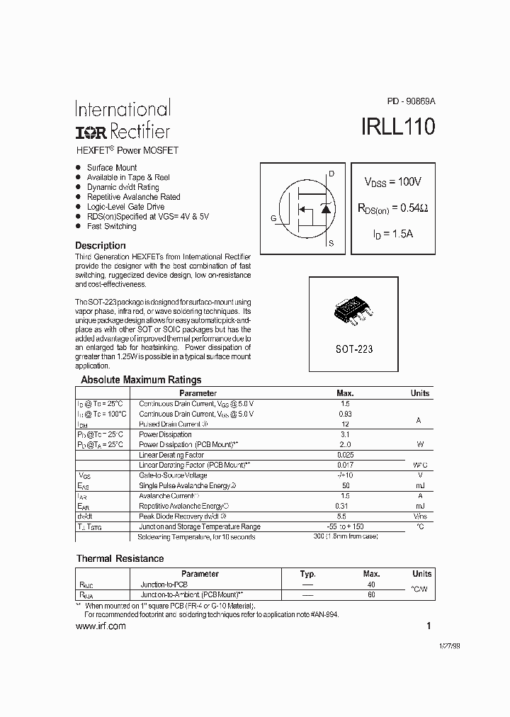 IRLL110_24897.PDF Datasheet