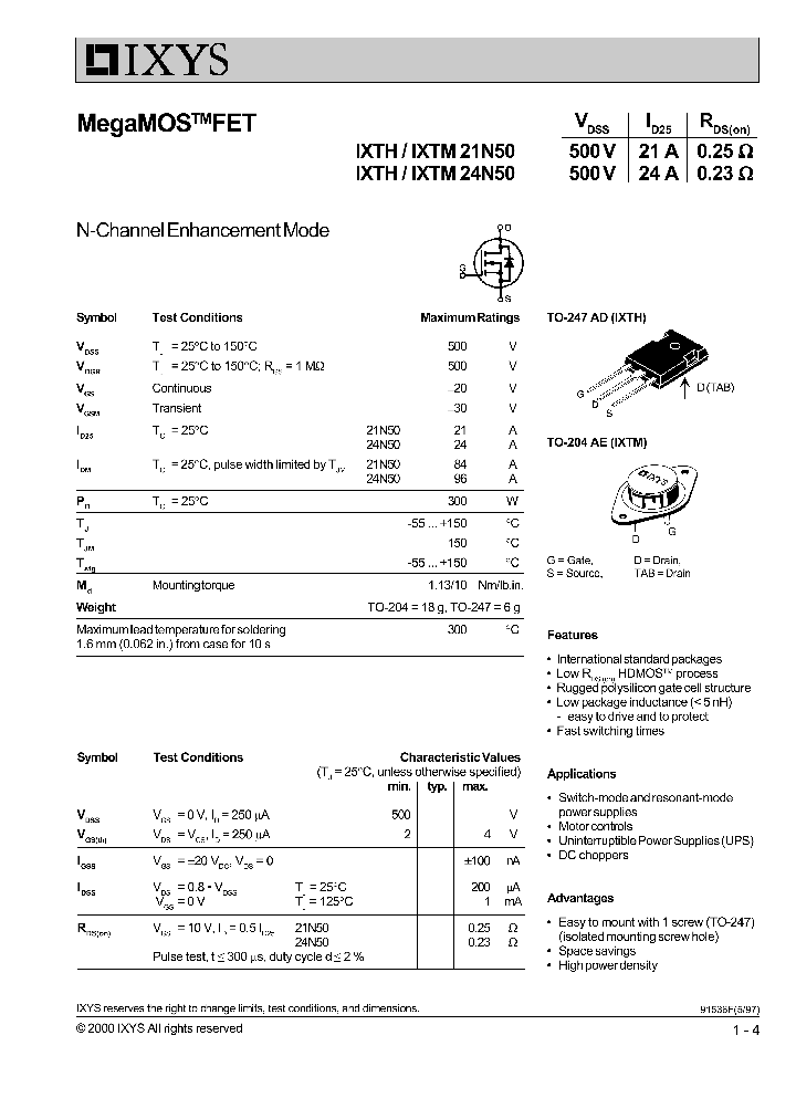 IXTM24N50_66365.PDF Datasheet