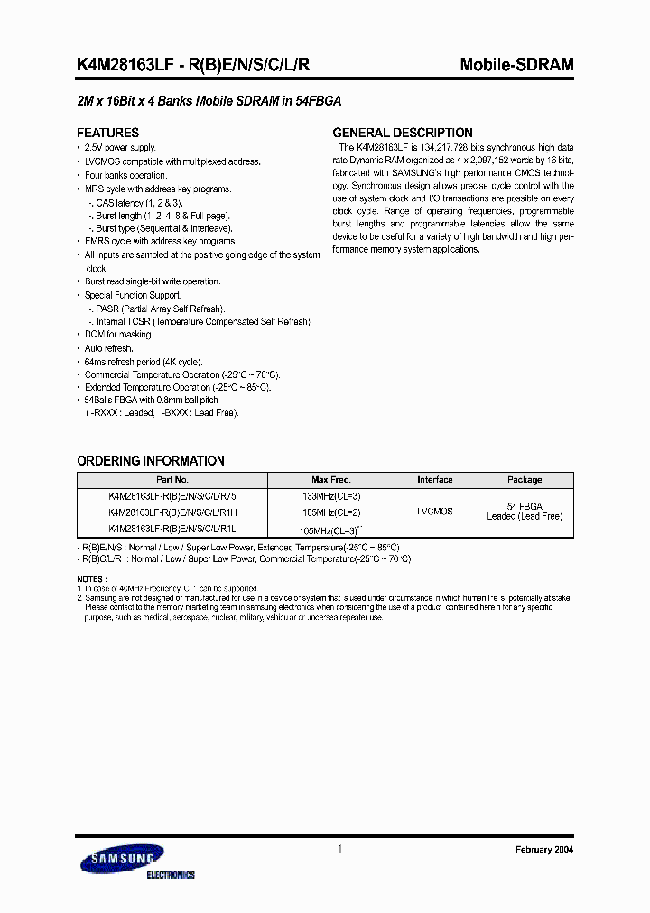 K4M28163LF_156005.PDF Datasheet
