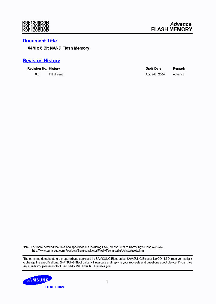 K9F1208D0B_154696.PDF Datasheet