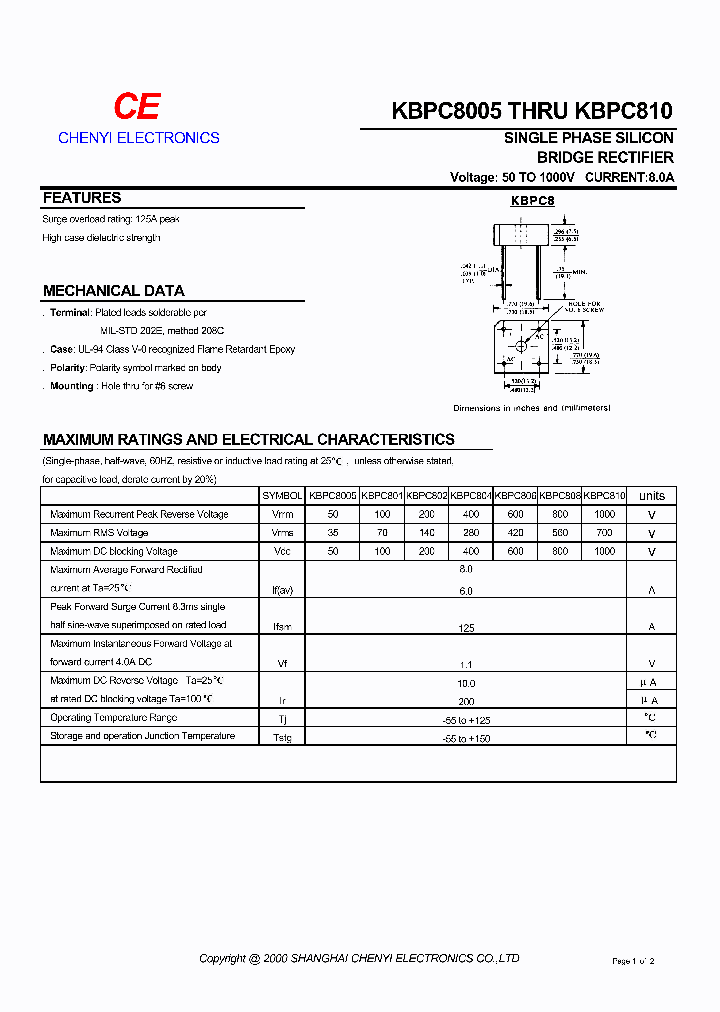 KBPC801_170709.PDF Datasheet