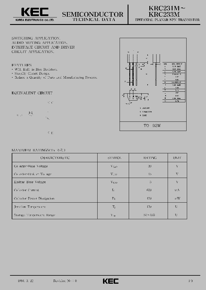 KRC231M_98305.PDF Datasheet