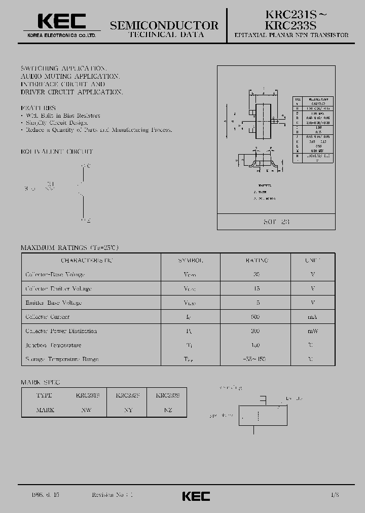 KRC231S_98306.PDF Datasheet