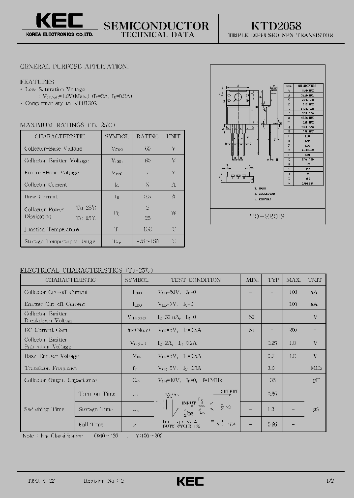 KTD2058_161193.PDF Datasheet