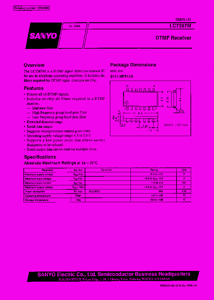 LC7387M_128685.PDF Datasheet