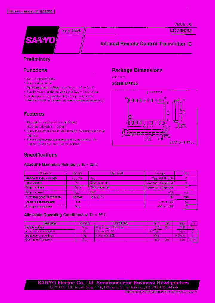 LC7462_174787.PDF Datasheet