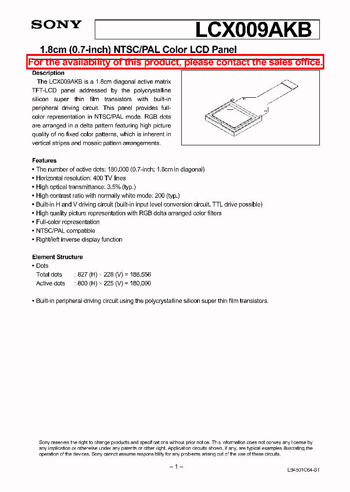 LCX009AKB_49671.PDF Datasheet