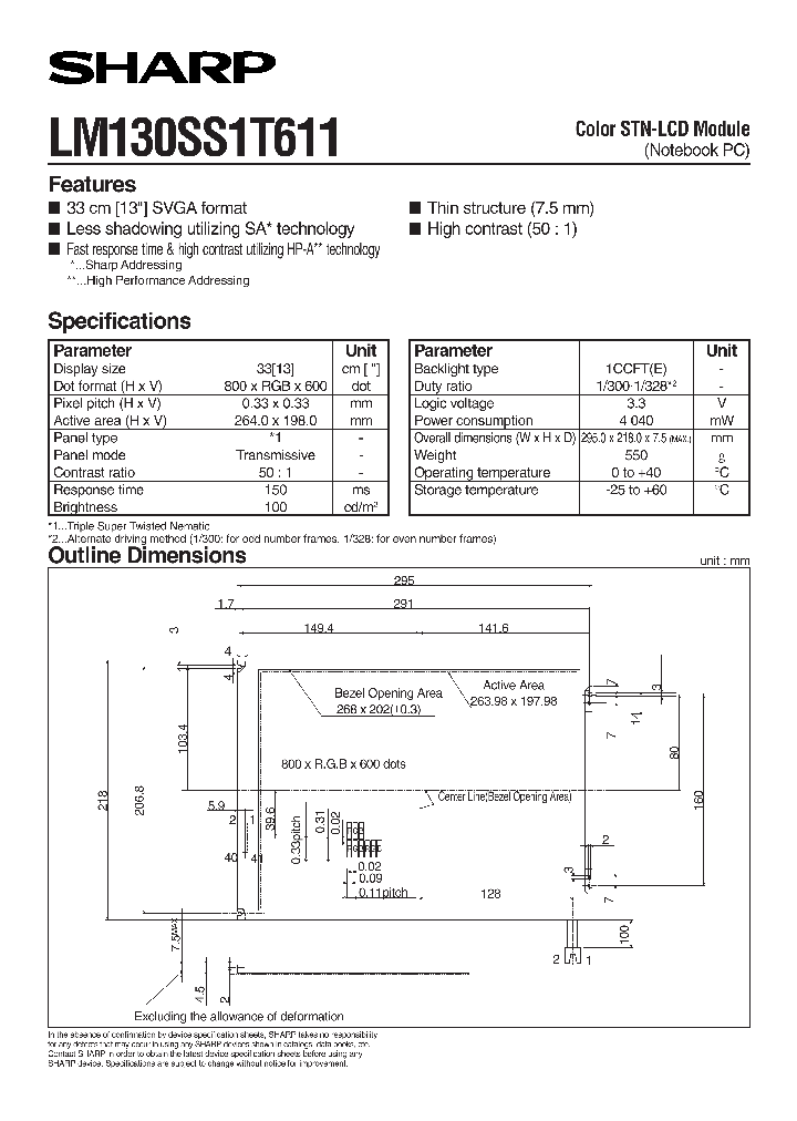LM130SS1T611_129733.PDF Datasheet