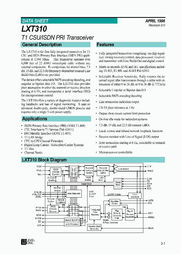 LXT310_76417.PDF Datasheet