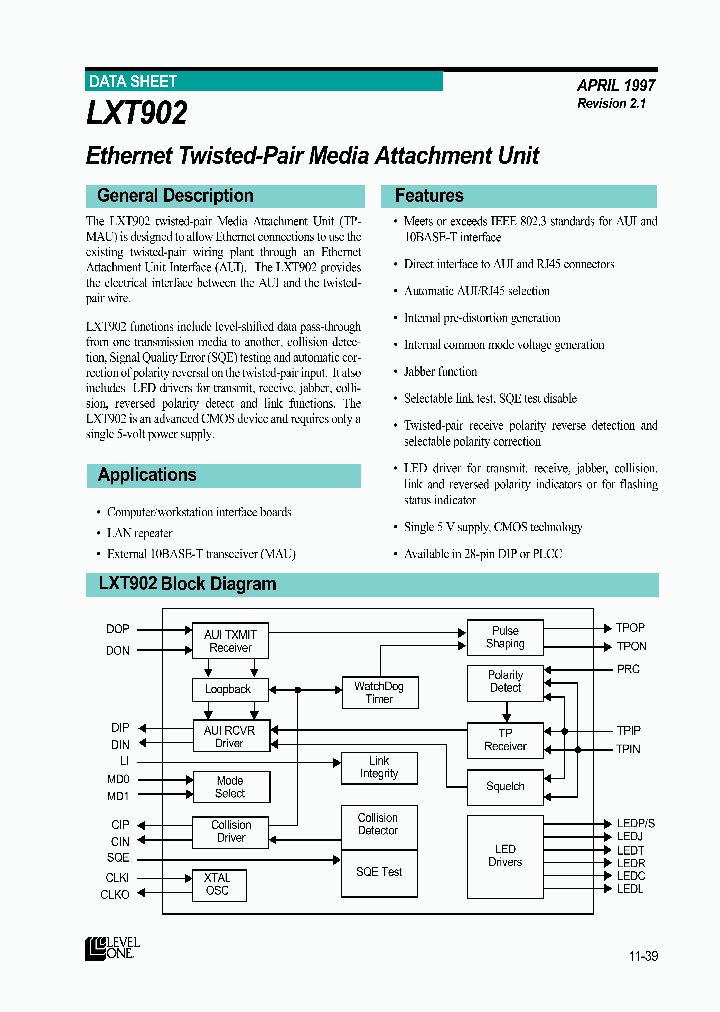 LXT902_72438.PDF Datasheet