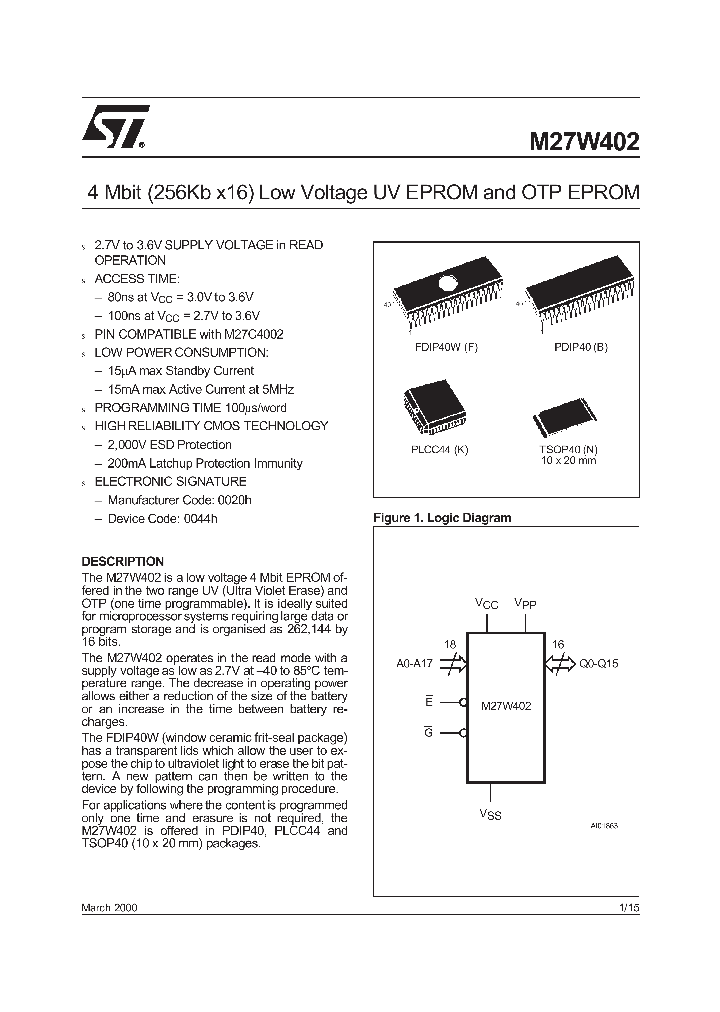 M27W402_53664.PDF Datasheet