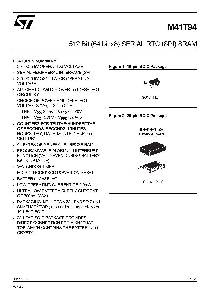 M41T94_140993.PDF Datasheet