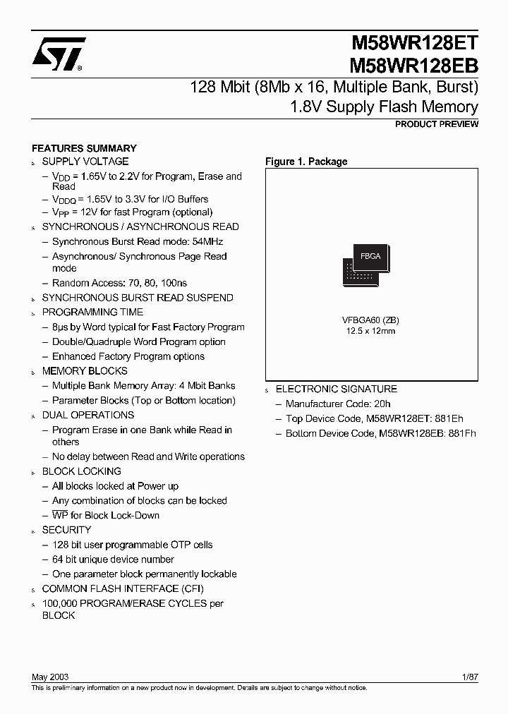 M58WR128EB_52122.PDF Datasheet