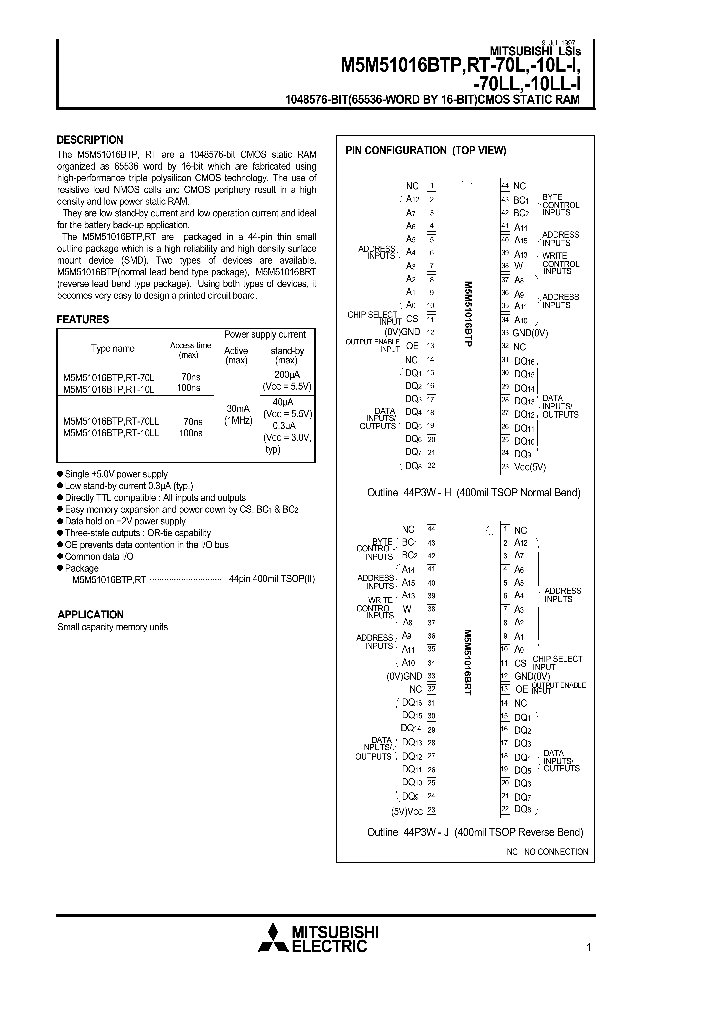 M5M51016BRT-10L-I_84580.PDF Datasheet