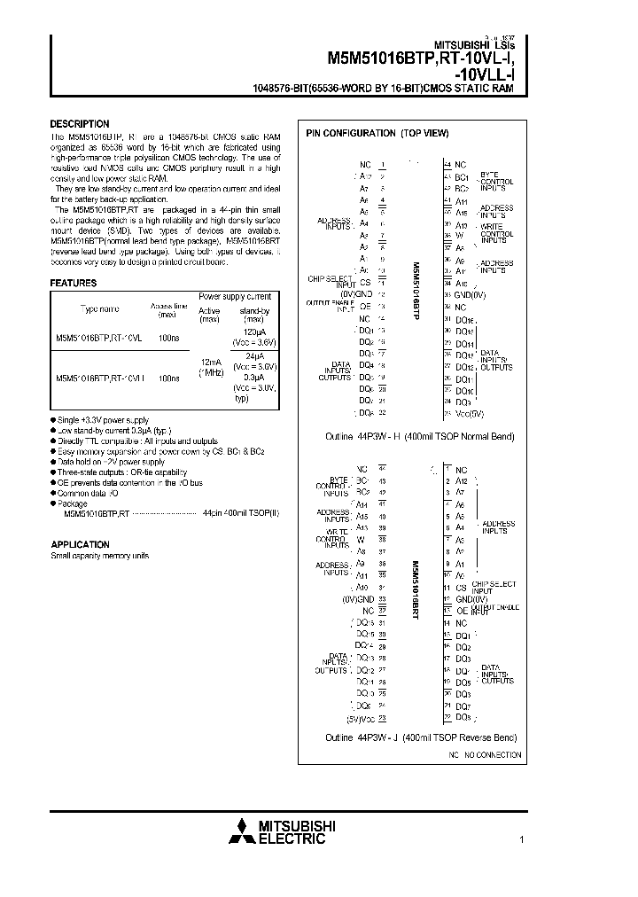 M5M51016BRT-10VL-I_84582.PDF Datasheet