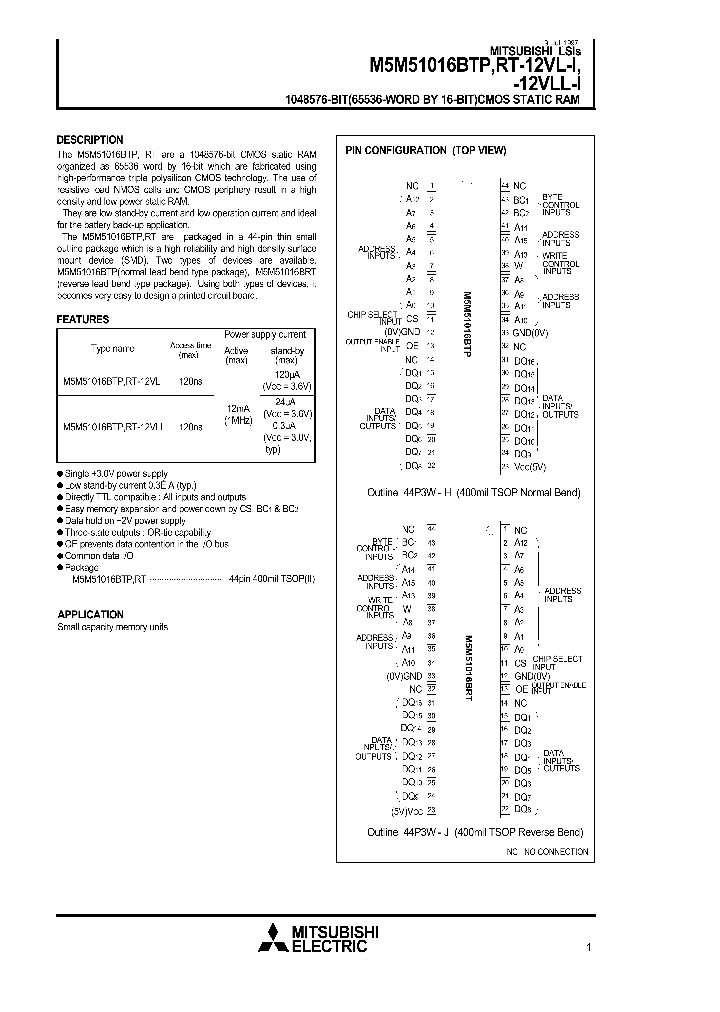 M5M51016BRT-12VL-I_84585.PDF Datasheet