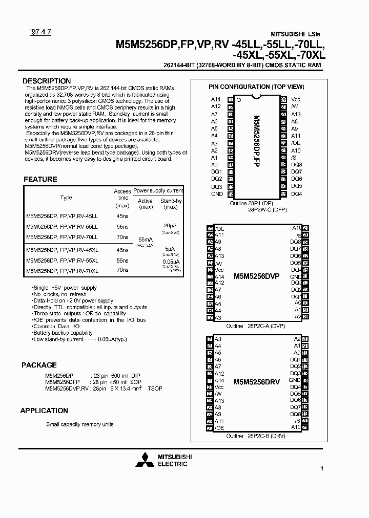 M5M5256DP-45LL_87475.PDF Datasheet