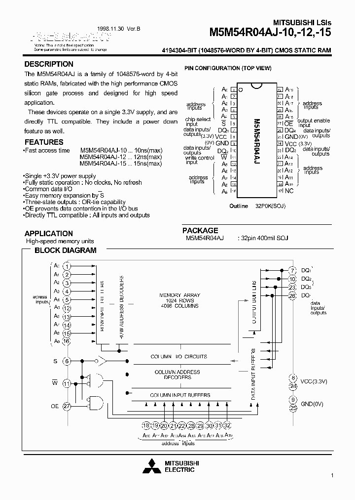 M5M54R04AJ-10_175671.PDF Datasheet