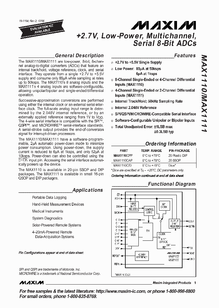 MAX1110_49860.PDF Datasheet
