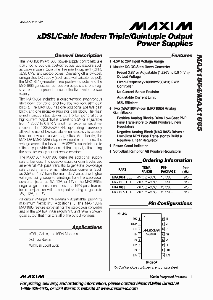 MAX1864_91423.PDF Datasheet