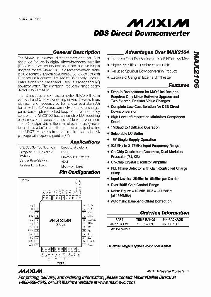 MAX2106_105347.PDF Datasheet