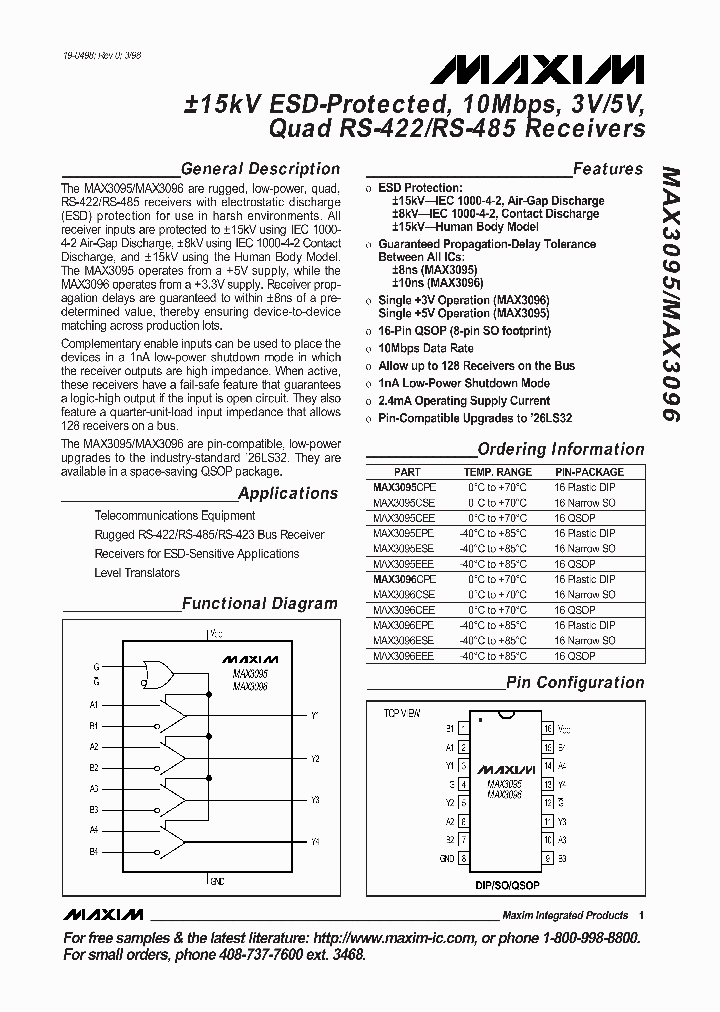 MAX3095_46977.PDF Datasheet