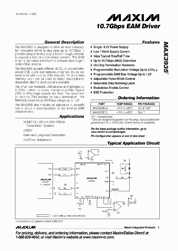MAX3935_91873.PDF Datasheet