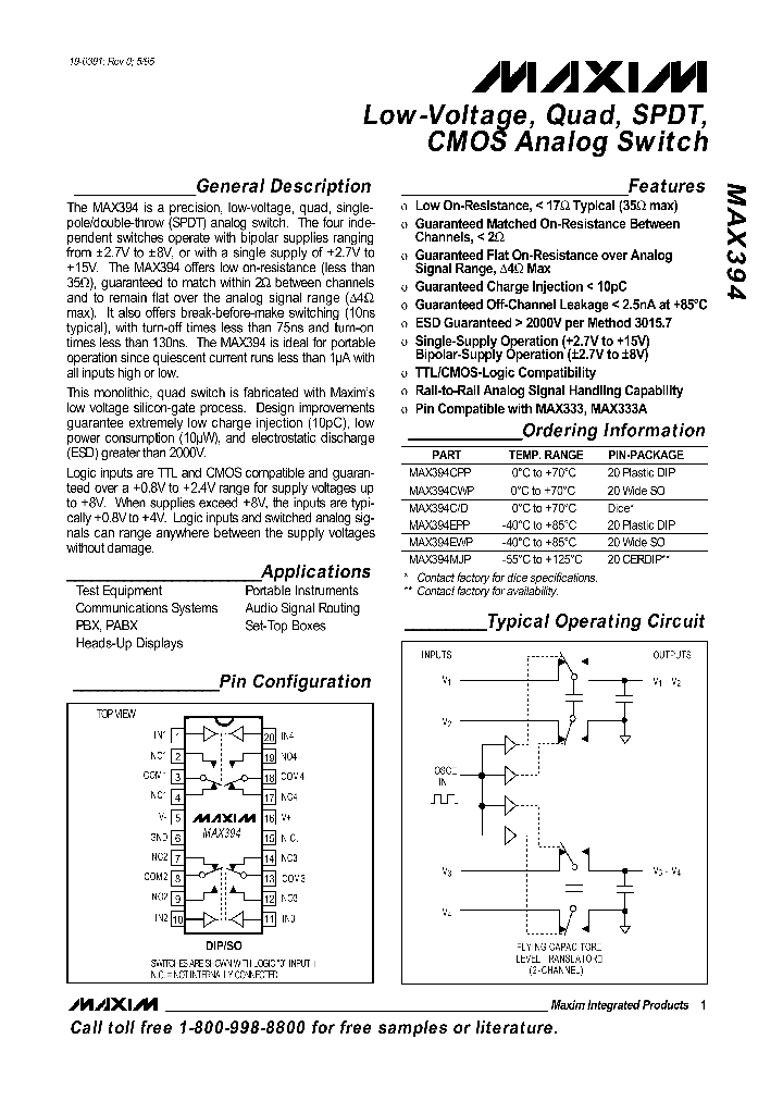 MAX394_106526.PDF Datasheet