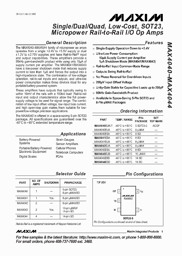 MAX4040_29722.PDF Datasheet