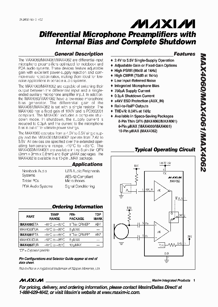 MAX4060_47259.PDF Datasheet