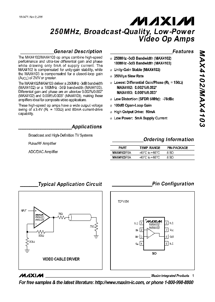 MAX4102_91646.PDF Datasheet