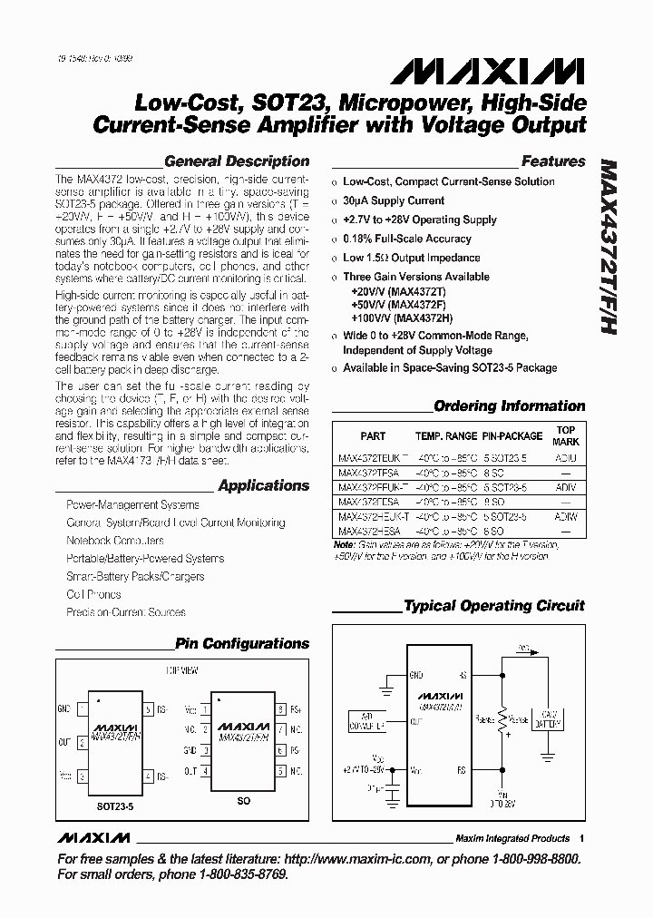 MAX4372_47395.PDF Datasheet