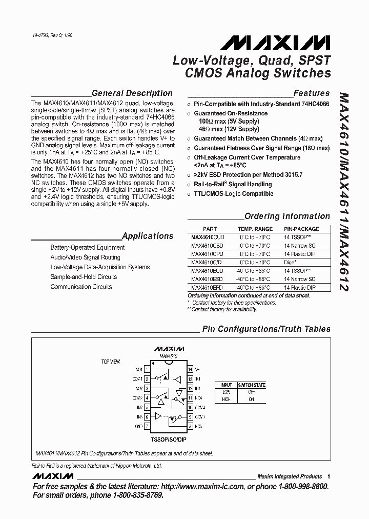 MAX4610_121863.PDF Datasheet