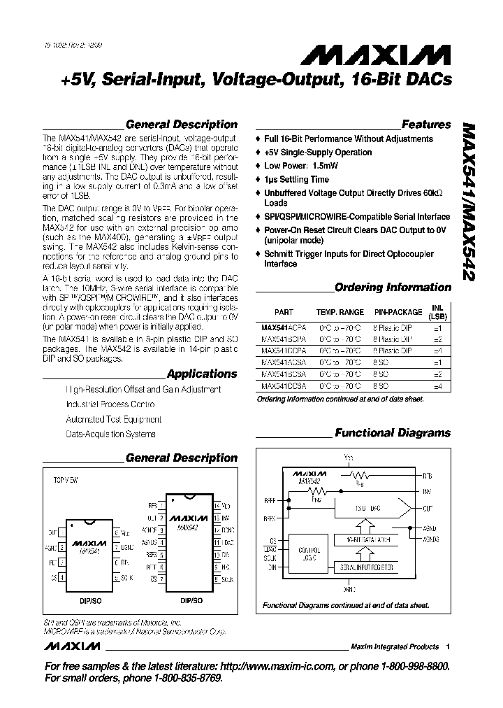 MAX542_92591.PDF Datasheet