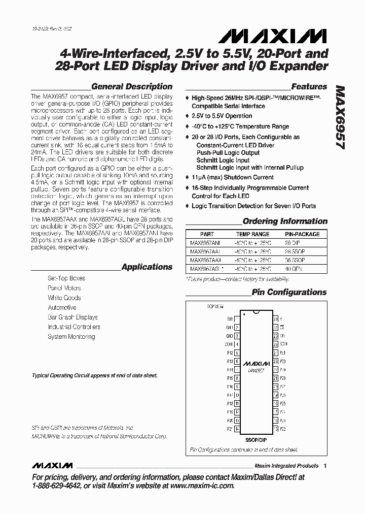 MAX6957_148927.PDF Datasheet