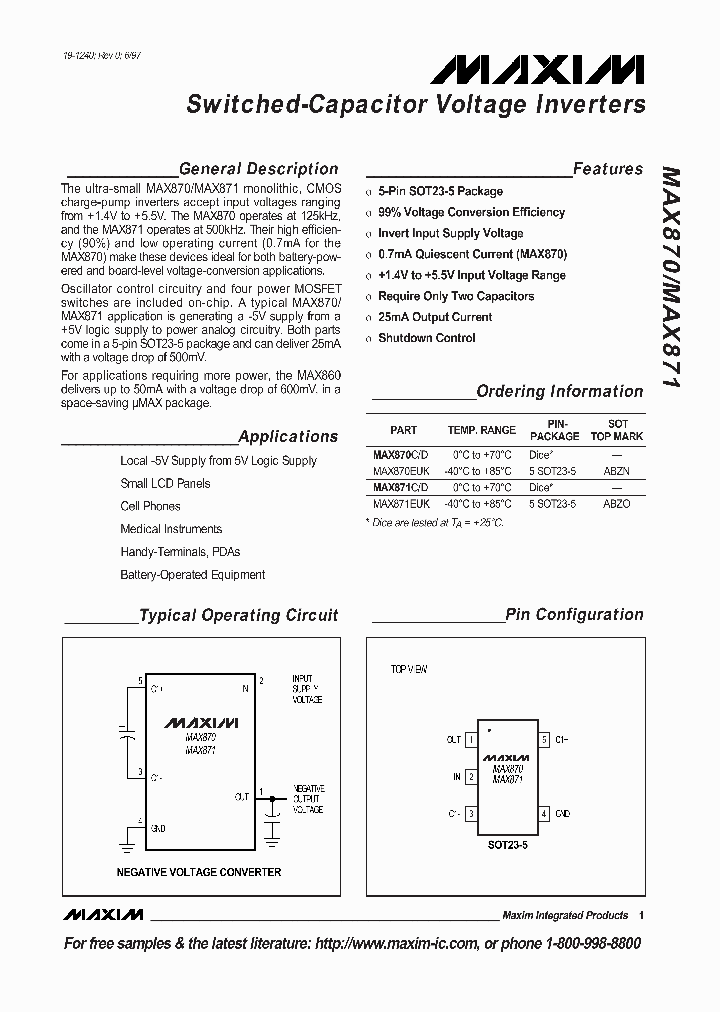 MAX870_171340.PDF Datasheet