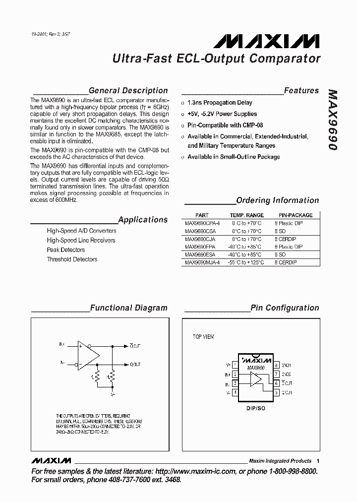 MAX9690_49219.PDF Datasheet