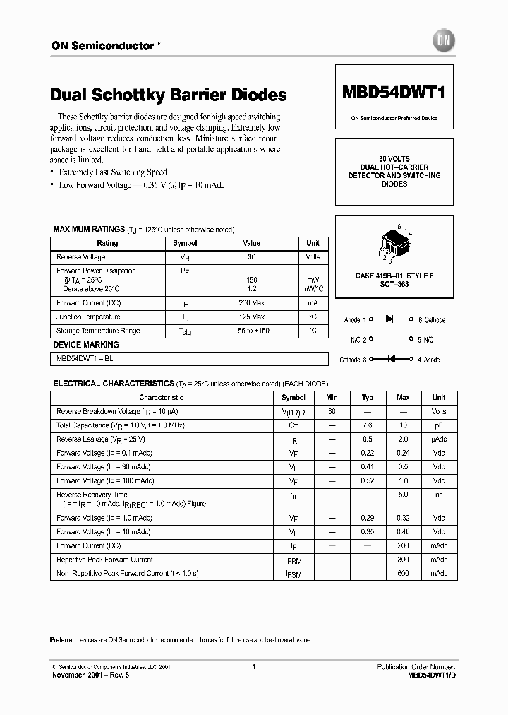 MBD54DWT1D_138344.PDF Datasheet