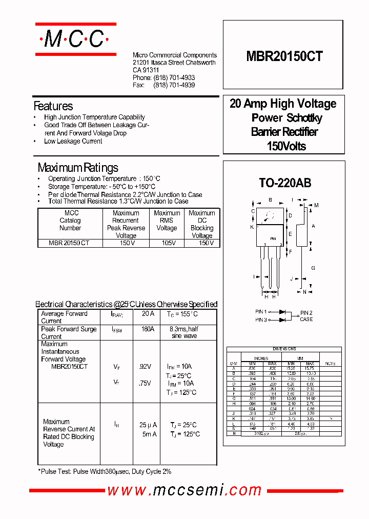 MBR20150_130220.PDF Datasheet