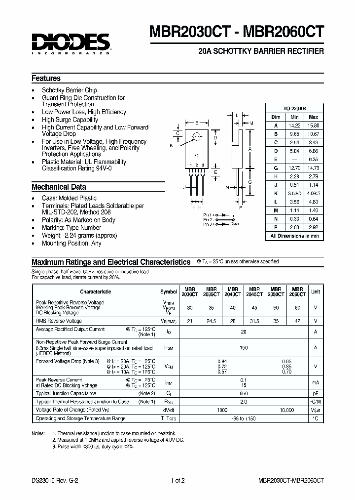 MBR2045CT_11213.PDF Datasheet
