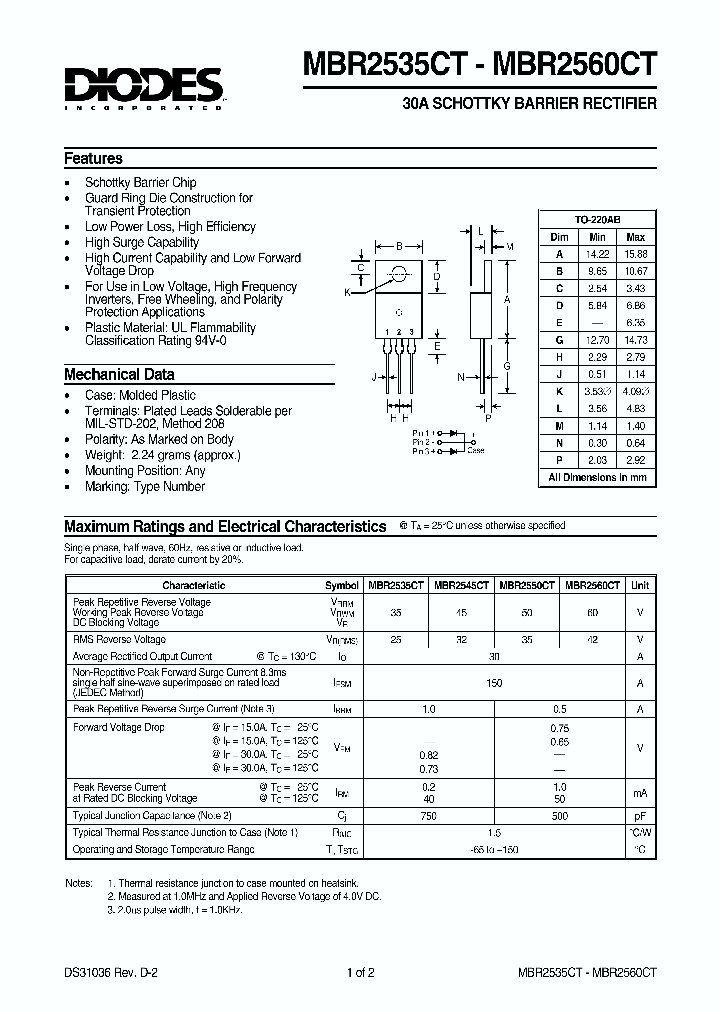 MBR2545CT_162943.PDF Datasheet