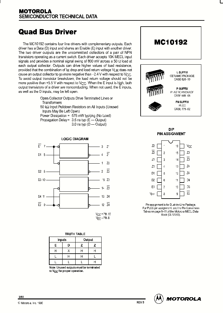 MC10192_128699.PDF Datasheet