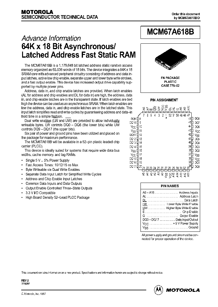 MCM67A618B_131057.PDF Datasheet