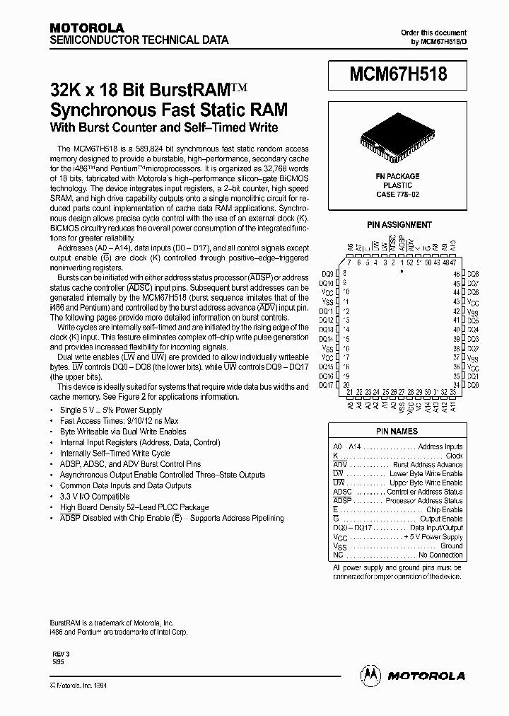 MCM67H518_174964.PDF Datasheet